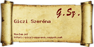 Giczi Szeréna névjegykártya